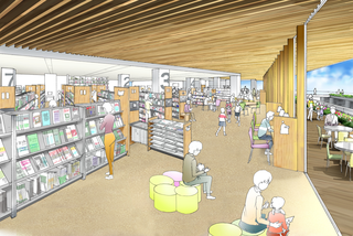 図書館内のイメージイラスト図