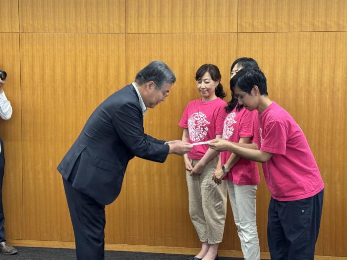 災害支援金をお預かりしました。