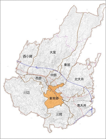 小諸市中央（東南部）地区紹介の地図イラスト