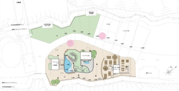 小諸市動物園再整備計画の平面図